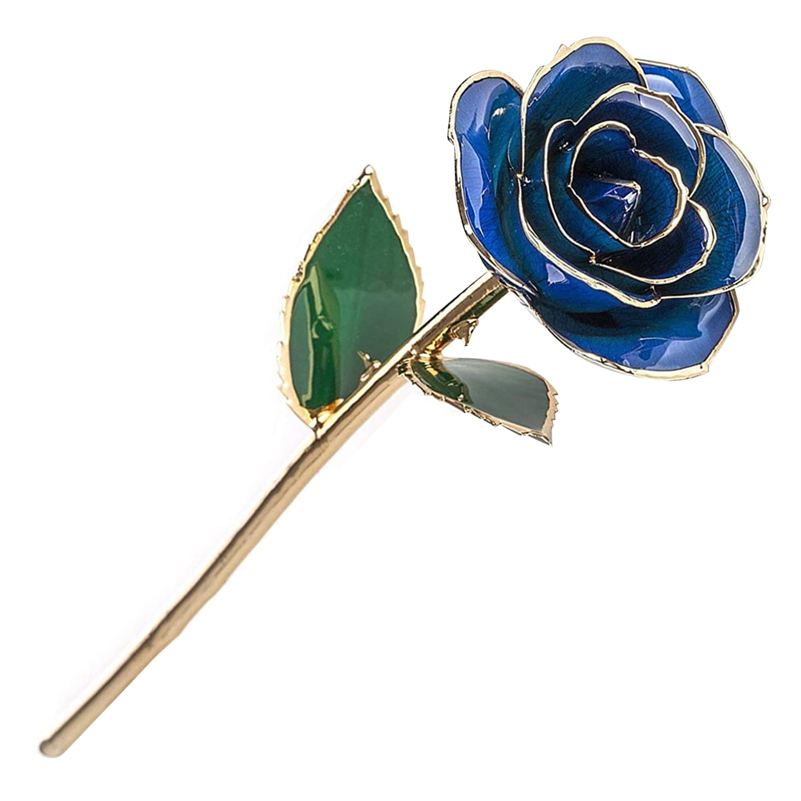 VALENTINE'S DAY! Dark Blue Rose by Living Gold Real Rose Dipped in 24k Gold 
