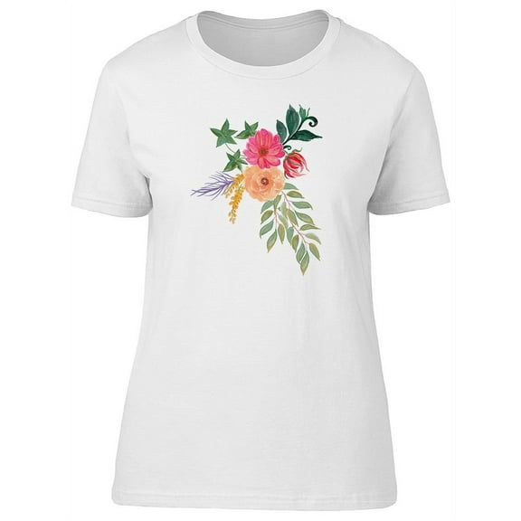 Summer Flowers, Pink Watercolor T-Shirt Women -Image by Shutterstock, Female x-Large