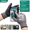 thumbnail image 3 of Work Gloves Kebada W1, pantalla táctil de seguridad con revestimiento de poliuretano, color gris, tamaño grande, 3 of 7