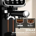 thumbnail image 4 of Plum Chef Espresso Machine with Steam Milk Frother Semi Automatic 20 Bar Compact Coffee Maker with LED Display for home Cafetera Espresso, Latte, Cappuccino, Americano, Macchiato, 4 of 8