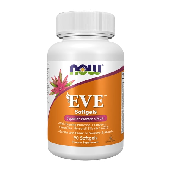 NOW Supplements, Eve™ Women's Multivitamin with Evening Primrose, Cranberry, Green Tea, Horsetail Silica & CoQ10, 90 Softgels