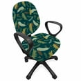 thumbnail image 1 of Floral Office Chair Slipcover, Pattern of Christmas Tree Ornamental Plants, Protective Stretch Decorative Fabric Cover, Standard Size, Hunter Green Multicolor, by Ambesonne, 1 of 5