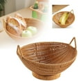 thumbnail image 1 of Cqxid Rack Under $15 Fruit Dish Sundries Basket Bread Serving Tray Wicker Fruit Basket Basket Pedestal Fruit Bowl Rattan Storage Basket Footed Serving Bowl Basket Imitation Rattan, 1 of 9