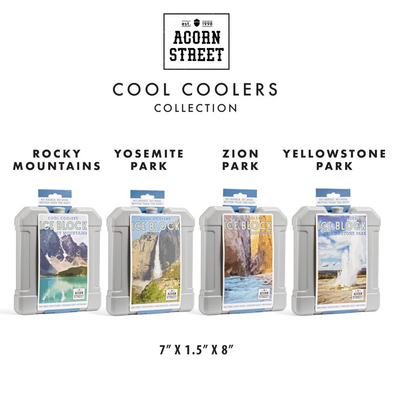 Acorn Street Large Reusable Freezer Ice Block Gray for Coolers and