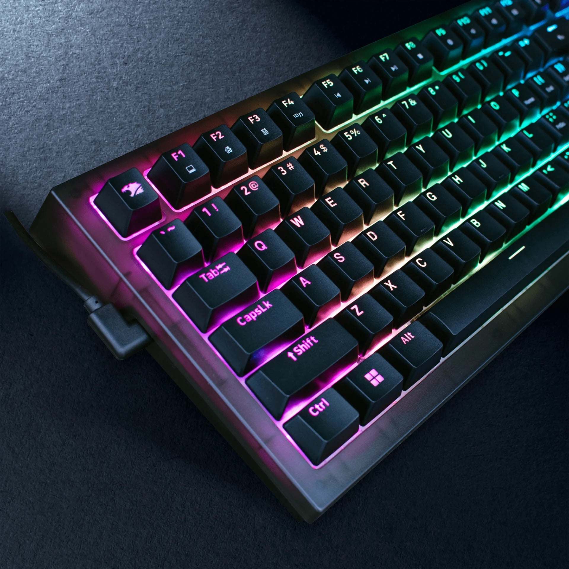 iBUYPOWER MK9 Pro RGB Mechanical Gaming Keyboard with Hotswap Linear Switches, Custom aRGB Lighting, Detachable USB-C Cable, Gasket Mounted PCB, Solid Black