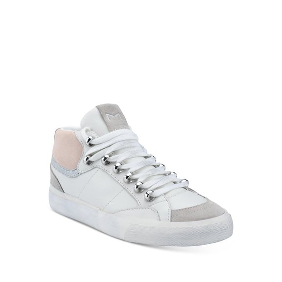 MARC FISHER Womens White Distressed Removable Insole Cushioned Merin Round Toe Platform Lace-Up Leather Athletic Sneakers Shoes 7 M