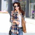 thumbnail image 1 of Camisa a cuadros cálida para mujer, camisa a cuadros gruesa con forro de lana para mujer, camisa de manga larga de corte entallado para mujer, 1 of 6
