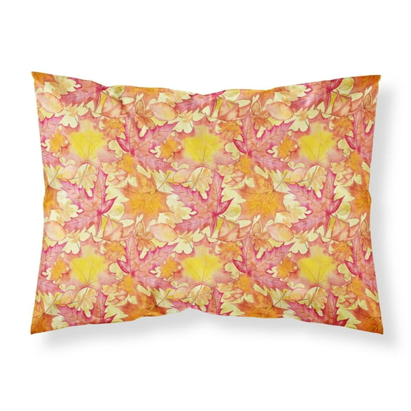 Fall Leaves Watercolor Red Fabric Standard Pillowcase