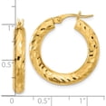 thumbnail image 4 of 14K Yellow Gold Polished 4Mm Diamond-Cut Hoop Earrings (Width 24.2) (Length 25.3) - Jbsp, 4 of 5