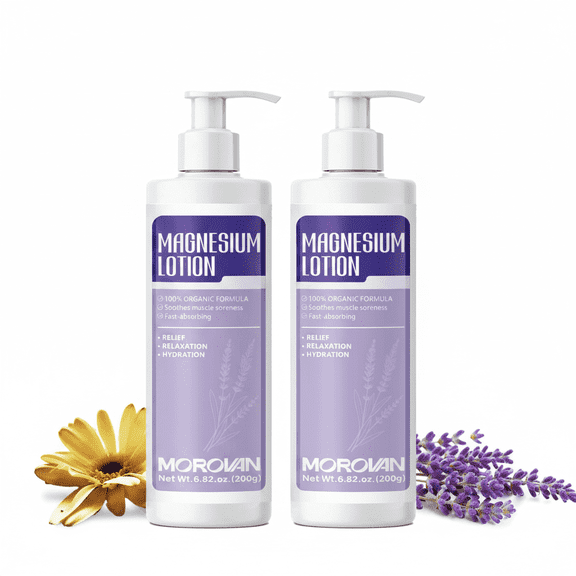 Magnesium Lotion Muscle Relief & Relaxation Body Care for Men and Women 2 Packs 6.82 oz Each