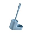 thumbnail image 2 of Worallymy Escobilla de baño de plástico juego de escobillas de baño herramienta de limpieza con mango montado en la pared con soporte azul Worallymy JD735812055, 2 of 7