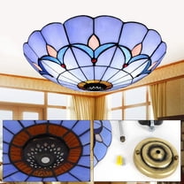12 inch Vintage Flush Mount Ceiling Light Vintage Stained Glass Ceiling Light Stained Glass Flush Mount Ceiling Lighting Fixtures for Dining Room Living Room