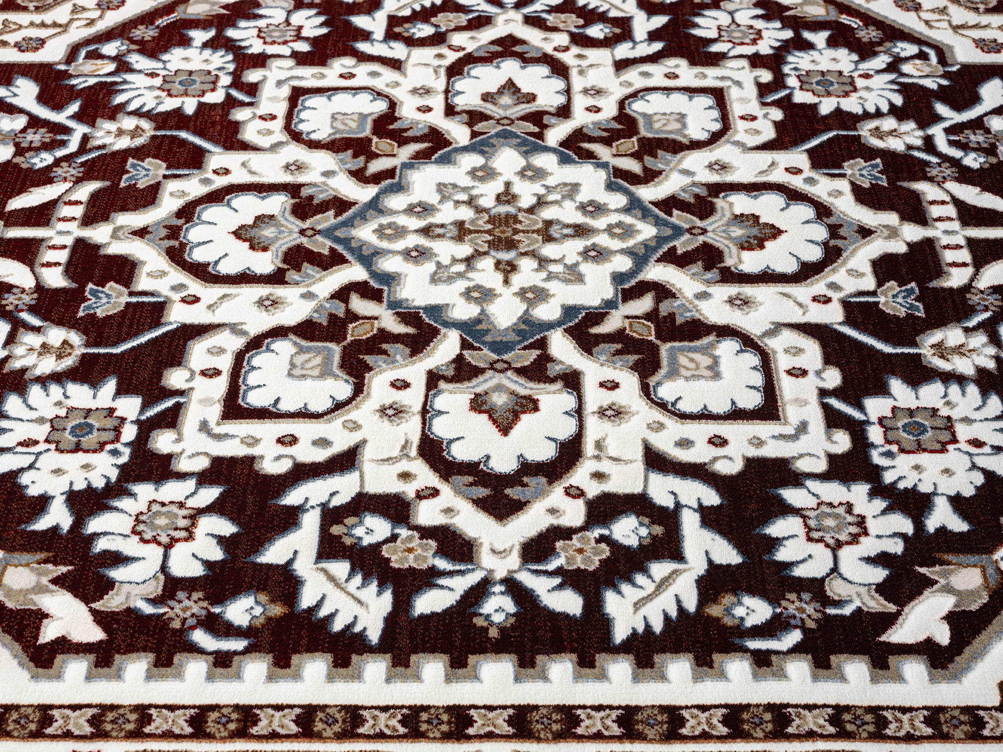 United Weavers Riviera Delora Runner Rug, Border Pattern, Burgundy, 2'7" X 7'2"