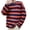 Orange, variant on WIZUTIZ Men's Striped Long Sleeve Tee Crewneck Pullover Moisture Wicking Breathable Lightweight Home Gym Casual Workout Top