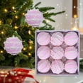 thumbnail image 2 of Btomtd 9pcs 8cm/3.15" Gift Boxed Soft Macaron Christmas Balls Set, Decorative Hanging Ornaments for Christmas Tree, Christmas Decorations for Holiday Displays, Pink, 2 of 6