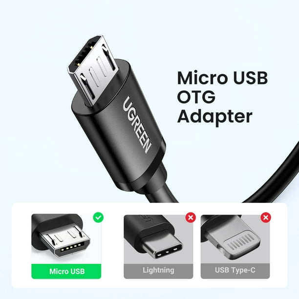 UGREEN Micro USB 2.0 OTG Cable Micro USB Male to USB Female Cable Adapter for Samsung S7 S6 Edge S4 S3, LG G4, Dji Spark Mavic Remote Controller 0.5ft - Walmart.com