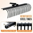 thumbnail image 4 of Jocisland 60" Behind Landscape Rake for Tow Dethatcher Rake,Tractor with 24 Steel Coil Tines and 2" Receiver, Fit for 3-point Suspension Systems, 4 of 9