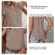 thumbnail image 3 of Blusa de manga corta con volantes Blusa de manga corta con escote en V y estampado de rayas para mujer, 3 of 6