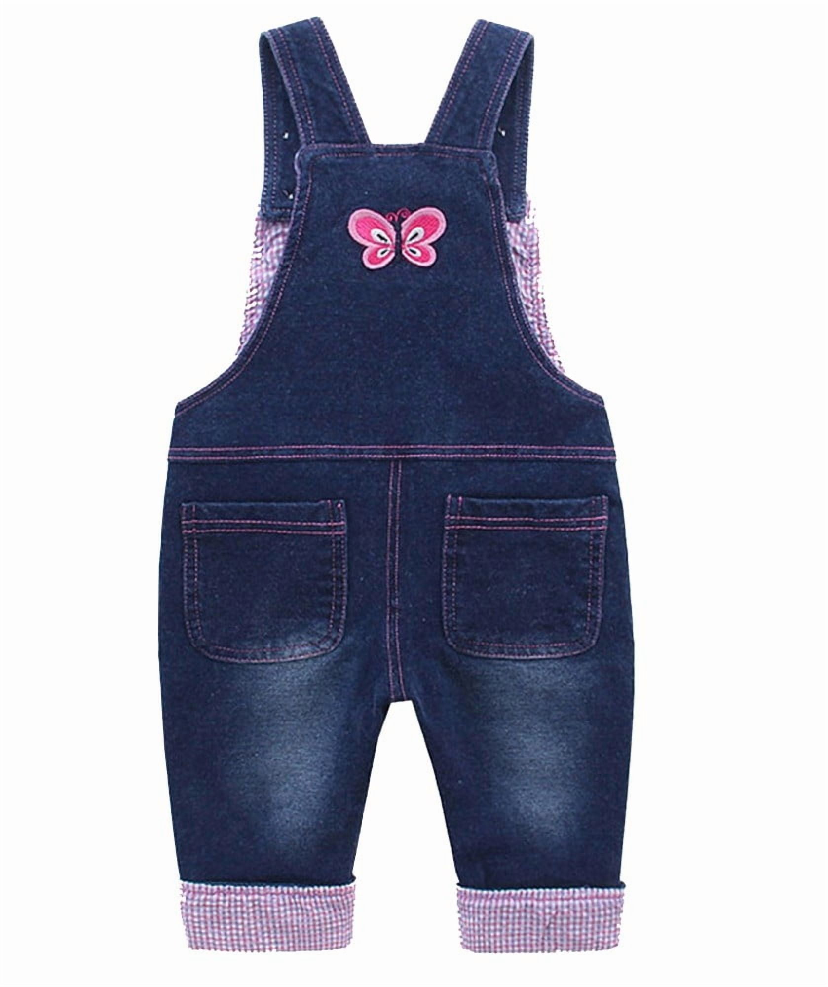KIDSCOOL SPACE Baby Girl Cute 3D Bunny Jean Leisure Overalls,18-24 Months