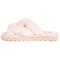 thumbnail image 2 of Brinley Co. Womens Crisscross Faux Fur Slipper, 2 of 6