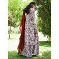 thumbnail image 6 of Janasya Women's Beige Georgette Digital Floral Printed Straight Kurta with Palazzo and Dupatta, 6 of 6