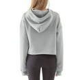thumbnail image 3 of Cropped Hoodies for Women Oversized Baggy Solid Daily Loungewear Comfy Going Out Sports Hooded Sweatshirts for Fall Winter, 3 of 5