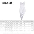 thumbnail image 2 of Vestido de satén con tirantes finos para mujer, elegante, plisado, irregular, dividido, banquete, fiesta, club, blanco, L, 2 of 6