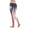 thumbnail image 2 of SUNENAT Vintage Puerto Rican Flag Wood Stretchy Capri Leggings Skinny Yoga Sports Pants Large, 2 of 4