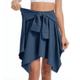 thumbnail image 2 of Airmenty Summer Skirts for Women Casual High Waist Skirt Flowy Beach Skirt Asymmetrical Skirt Elastic Waist with Tie S-2XL, 2 of 7