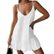 thumbnail image 1 of ICHUANYI Clearance Fashion Women Sexy V-Neck Solid Color Loose Suspender Backless Sleevess Dress Skirt(White, XXL) ICHUANYI WER2023081117491, 1 of 8