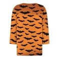 thumbnail image 5 of Camiseta de mujer con estampado de Halloween, botones, manga 3/4, estilo diario, fin de semana, moda básica, escote en V, top regular, 5 of 5