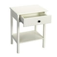 thumbnail image 3 of Wood Nightstand Set of 2, Modern Bedside Table with Drawer and Shelf, 3-Tier Sofa Side Table End Table, Living Room Bedroom Furniture, White, 3 of 9