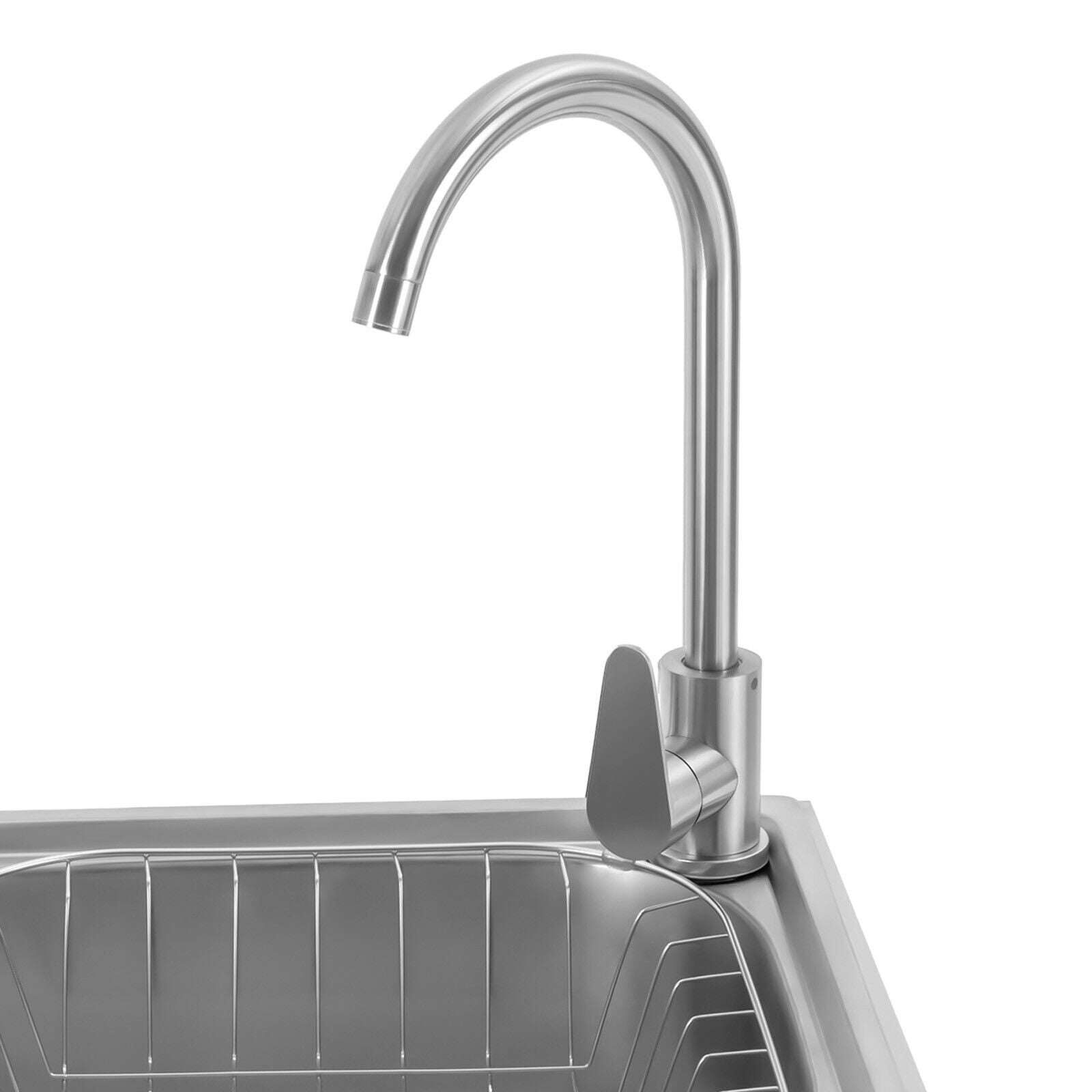 Stainless Steel Single Bowl Utility Sink Freestanding Basin Sink for Laundry Room Bathroom Kitchen