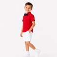 thumbnail image 4 of LittleSpring Toddler Boy Dress Shirt Short Sleeve Button Down Shirts with Bow Tie Star Polka Dot Red 2T, 4 of 6
