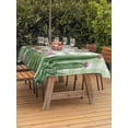 thumbnail image 3 of Outdoor Tablecloth with Umbrella Hole for Patio/Picnic/Party/Camping, Green Cactus Tropical Waterproof Table Cloth Rectangle Table Cover Washable, Sage Green Buffalo Plaid Summer (60"x 102"), 3 of 8