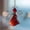 Red, variant on Sea Glass Angel Christmas Ornament, Hand Wire Wrapped 2D Acrylic Angel Pendant for Christmas Tree Coastal Decor, 3 Inch (1Pc)