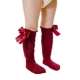 thumbnail image 1 of ITFABS Baby Girls Knee High Socks, Cable Knit Cotton Socks with Bow, 1 of 5