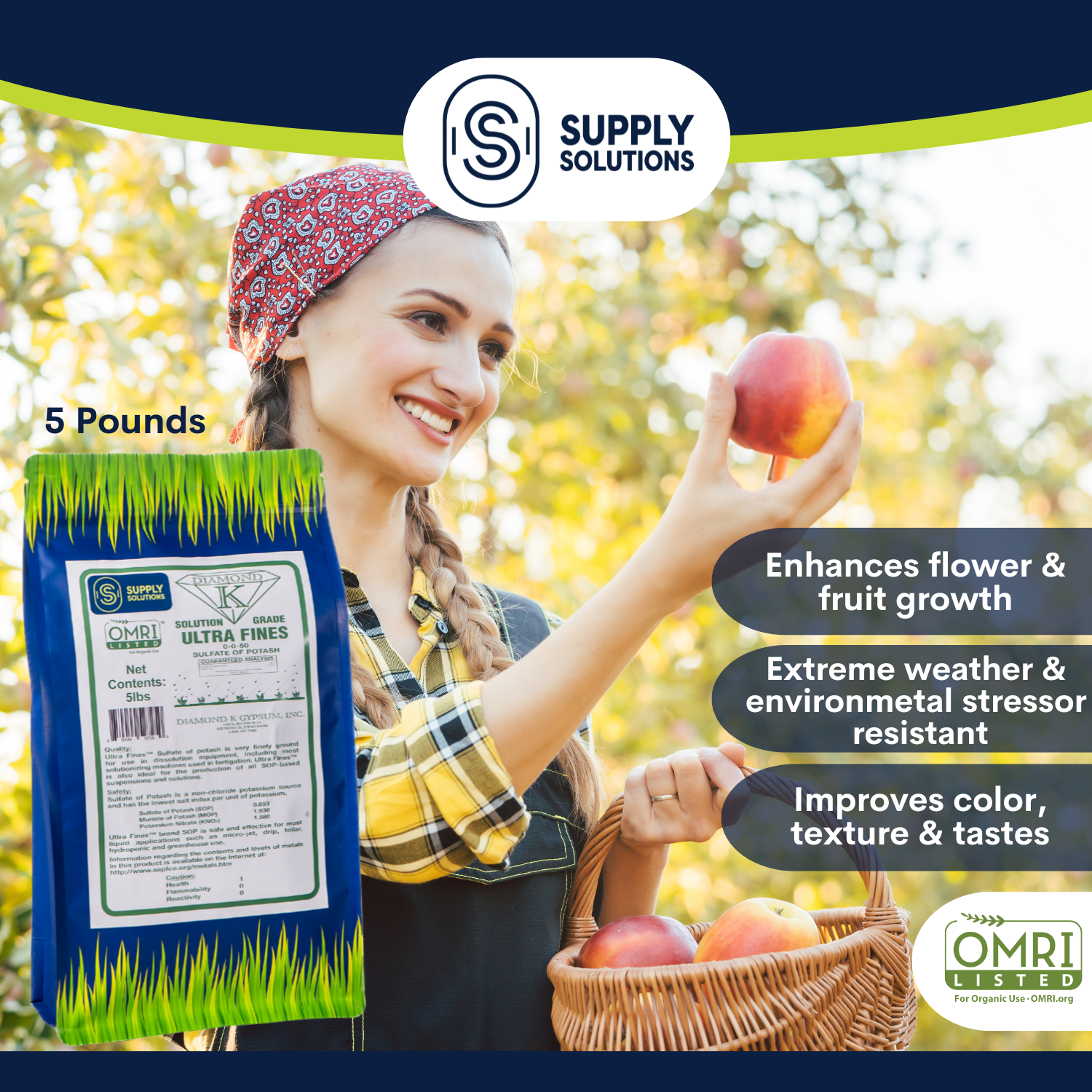 Supply Solutions Sulfate of Potash 0-0-50 Plant Food Organic Lawn Fertilizer (5 Pounds)