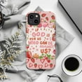 thumbnail image 6 of Strawberry Christian Phone Case, Romans 8:31 Bible Verse iPhone Cover, Cute Pink Kawaii Faith-Based Protective Case for iPhone 16 15 14 13 12 11 Pro Max Mini Plus, 6 of 6