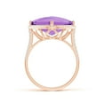 thumbnail image 2 of ANGARA Natural 8 Ct. Amethyst with Diamond Halo Ring in 14K Rose Gold for Women (Ring Size: 11.5), 2 of 9