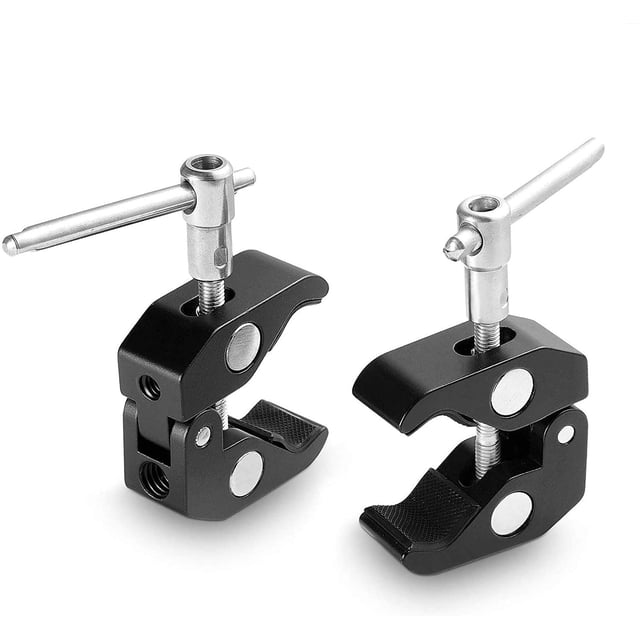 Abrazadera súper resistente para mochila con soporte para cámara con rosca de 1/4 y 3/8, abrazadera de varilla con abrazadera de cangrejo para cámara, poste, lámpara, gancho, estante, barra