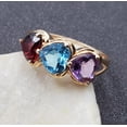 thumbnail image 5 of Diastar Jewels Heart Cut Blue Cubic Zirconia 14K Yellow Gold Finish Silver Wedding Band Ring, 5 of 6