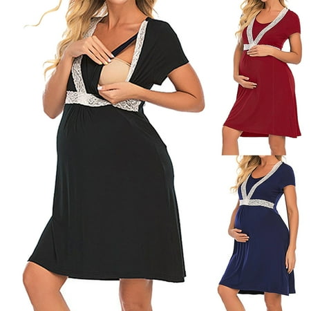 

Tejiojio Maternity/Labor/Nursing Clothing Clearance Pregnant Women Maternity Clothes Breastfeeding Nightdress Casual Dress Pajamas