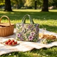 thumbnail image 4 of Hummingbird Tote Bag with Floral Pattern, Embroidered Style Polyester Shoulder Handbag, Lightweight Shopping and Commuter Purse for Women, 4 of 5