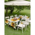thumbnail image 5 of 52x70 Inch Outdoor Tablecloth with Umbrella Hole Zipper Rectangle Sunflowers Rectangular Tablecloths Outside Waterproof Botanical Floral Leaves Beige Wooden Grain Patio Table Cover for Picnic Party, 5 of 8