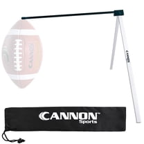 Cannon Sports Football Kicking Tee – Portable Field Goal Kicking Holder - Football Tee Compatible with All Football Sizes – Aluminum Football Kicking Stand with Carrying Bag (White)