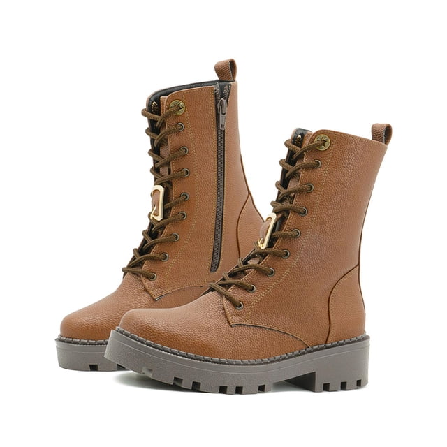 Bota Elegante Para Mujer Wildcat Cómoda Ajuste Cierre Color Camel beige 25