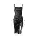 thumbnail image 3 of Vestido ajustado con abertura alta Nikou color negro talla S, 3 of 15