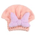 thumbnail image 1 of Toalla de secado de pelo de forro polar coralino para adolescentes, gorro de toalla de secado rápido, ligero para después del baño, secado del cabello, rosa, 1 of 7