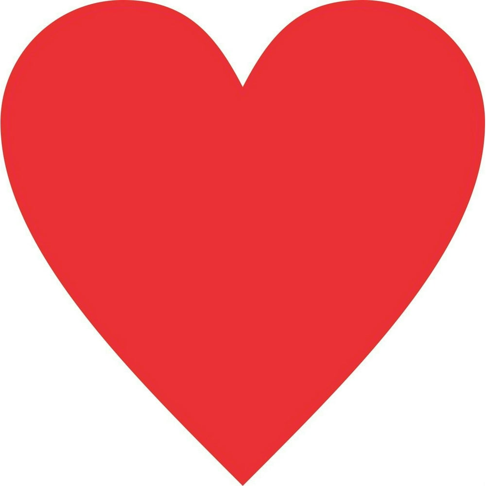 4in x 4in Red Heart Bumper Sticker Vinyl Vehicle Gas Cap Decal Stickers